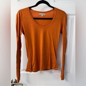 Lucky Brand Orange Long Sleeve Blouse